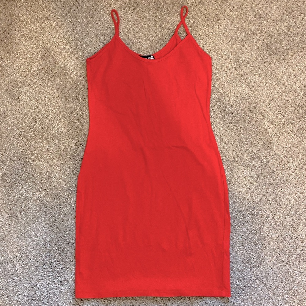 Red fitted dress